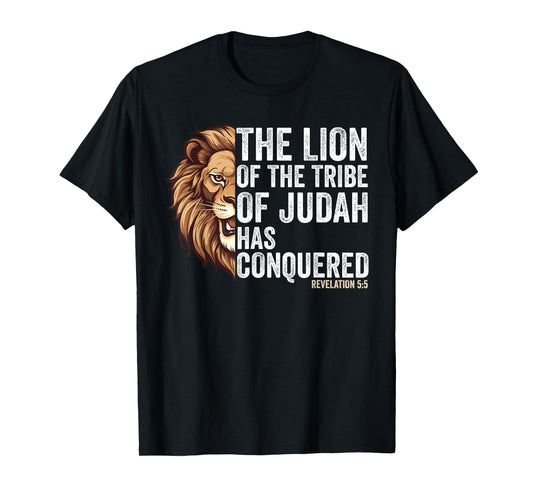 Lion of Judah Jesus Revelation Bible Verse Christian T-Shirt
