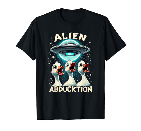 Duckling AbDUCKtion Word Joke - Funny Ducks UFO Abduction T-Shirt