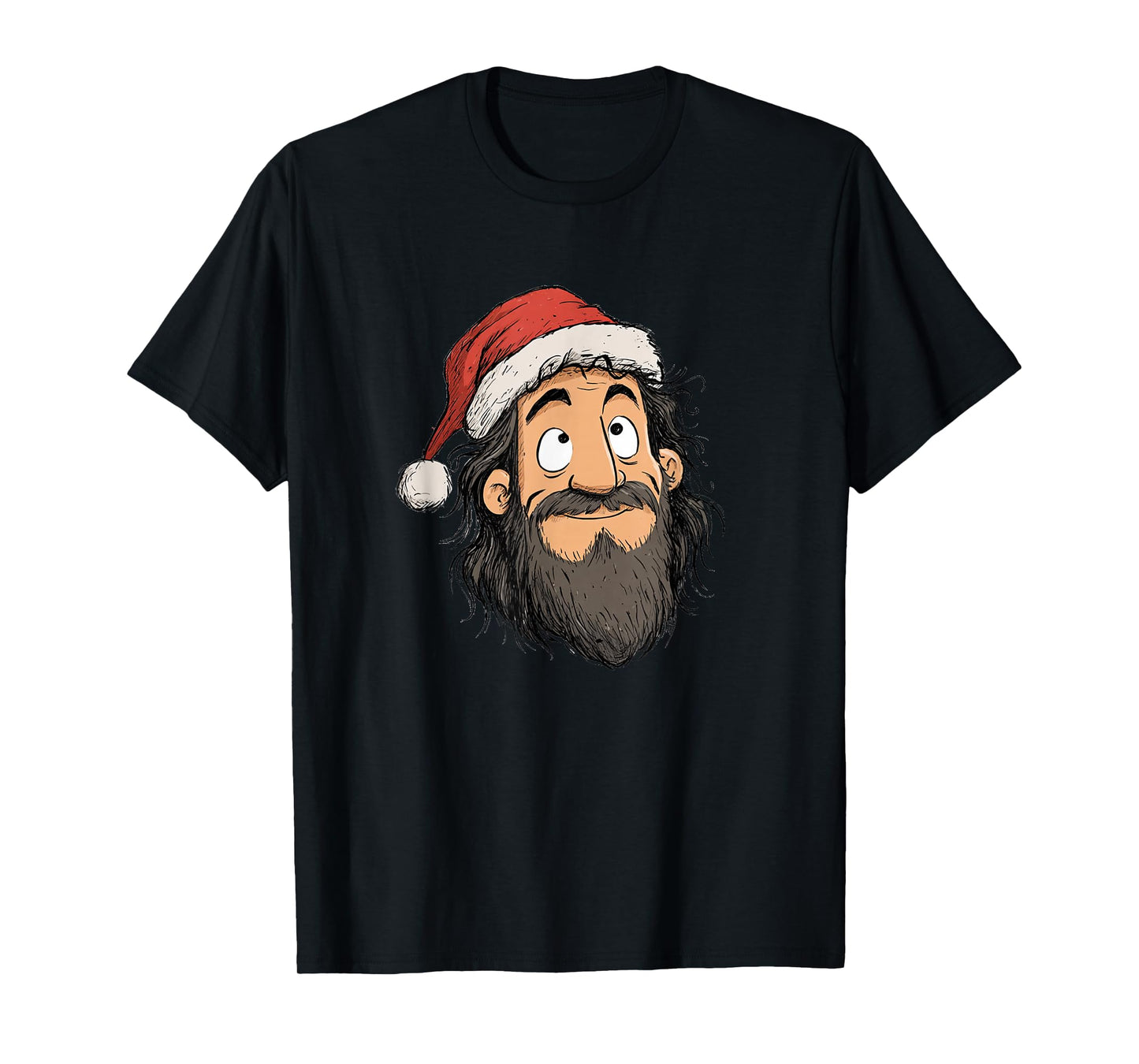 Nice Jesus Christ Face with Festive Hat for Adults and Kids T-Shirt