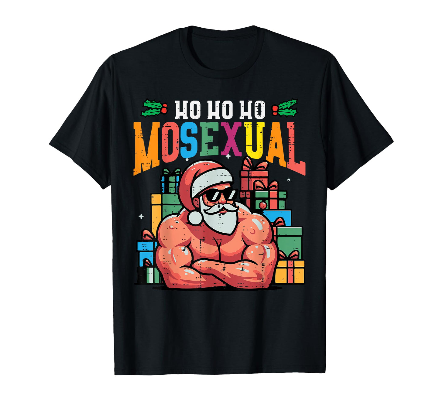 Christmas Ho Homosexual Funny Xmas Gay Pride Santa Lgbt Men T-Shirt