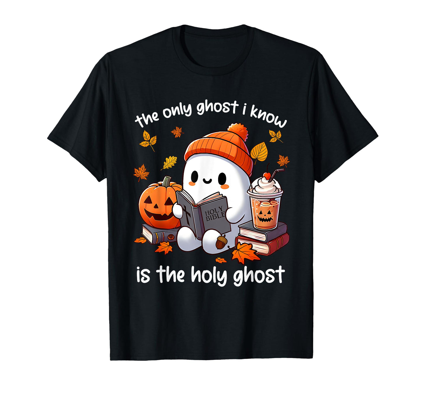 The Only Ghost I Know is The Holy Ghost Halloween Book Lover T-Shirt