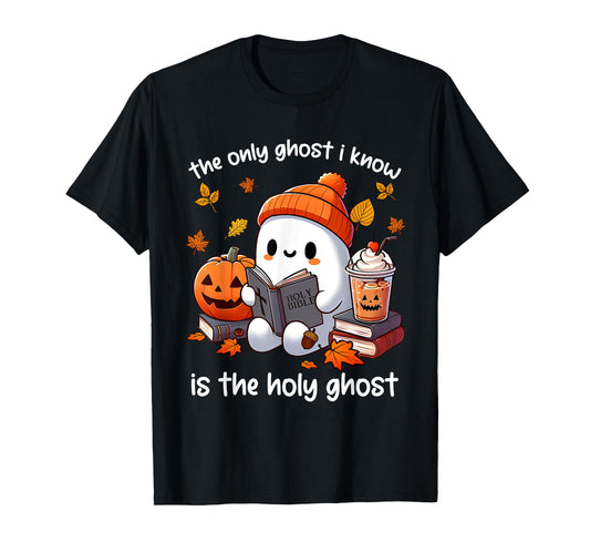 The Only Ghost I Know is The Holy Ghost Halloween Book Lover T-Shirt