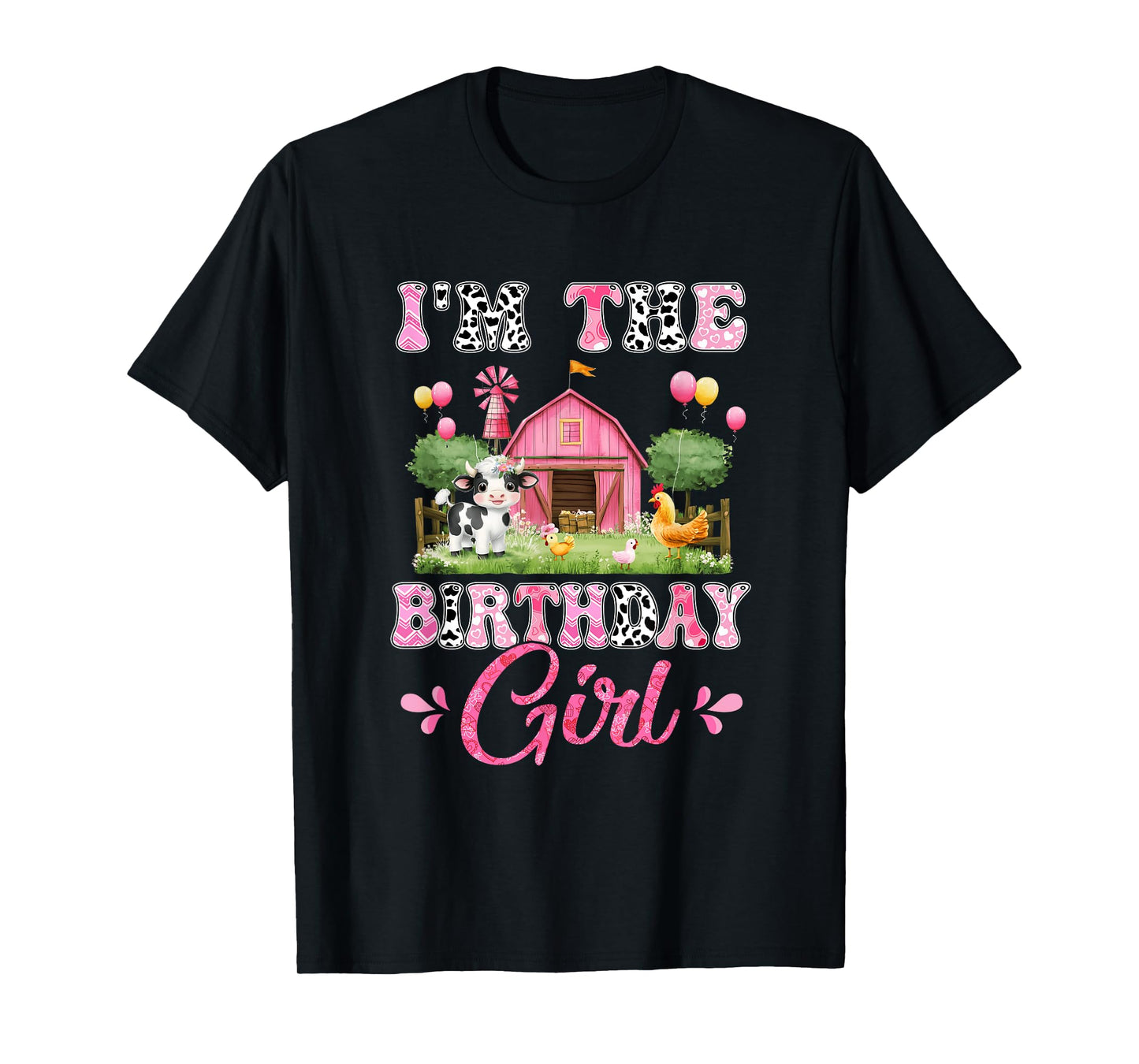 I'm The Birthday Girl 1St Birthday Cow Farm Family T-Shirt
