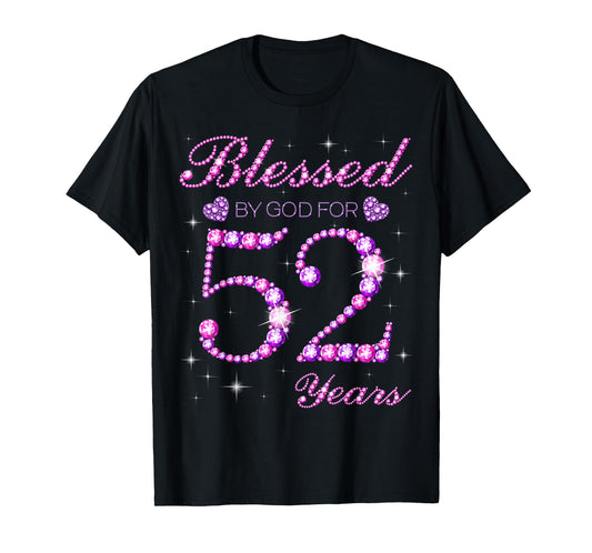 Blessed by God for 52 Years Old 52nd Birthday Party T-Shirt