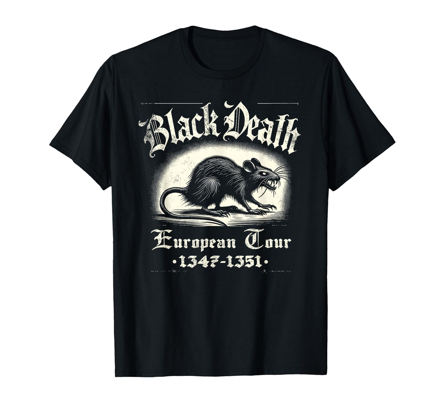 Black Death European Tour Plague Rat Medieval History T-Shirt