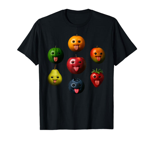 Funny Silly AI Apple gen z Meme BrainRot Humor Tongue Out T-Shirt