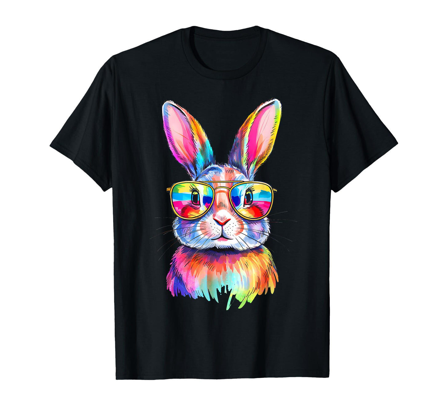 Funny Bunny Easter Rabbit Sunglasses Tie Dye Men Women Kids T-Shirt
