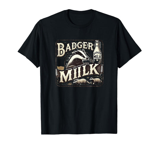 Funny Animal Badger Milk Vintage Advertising T-Shirt
