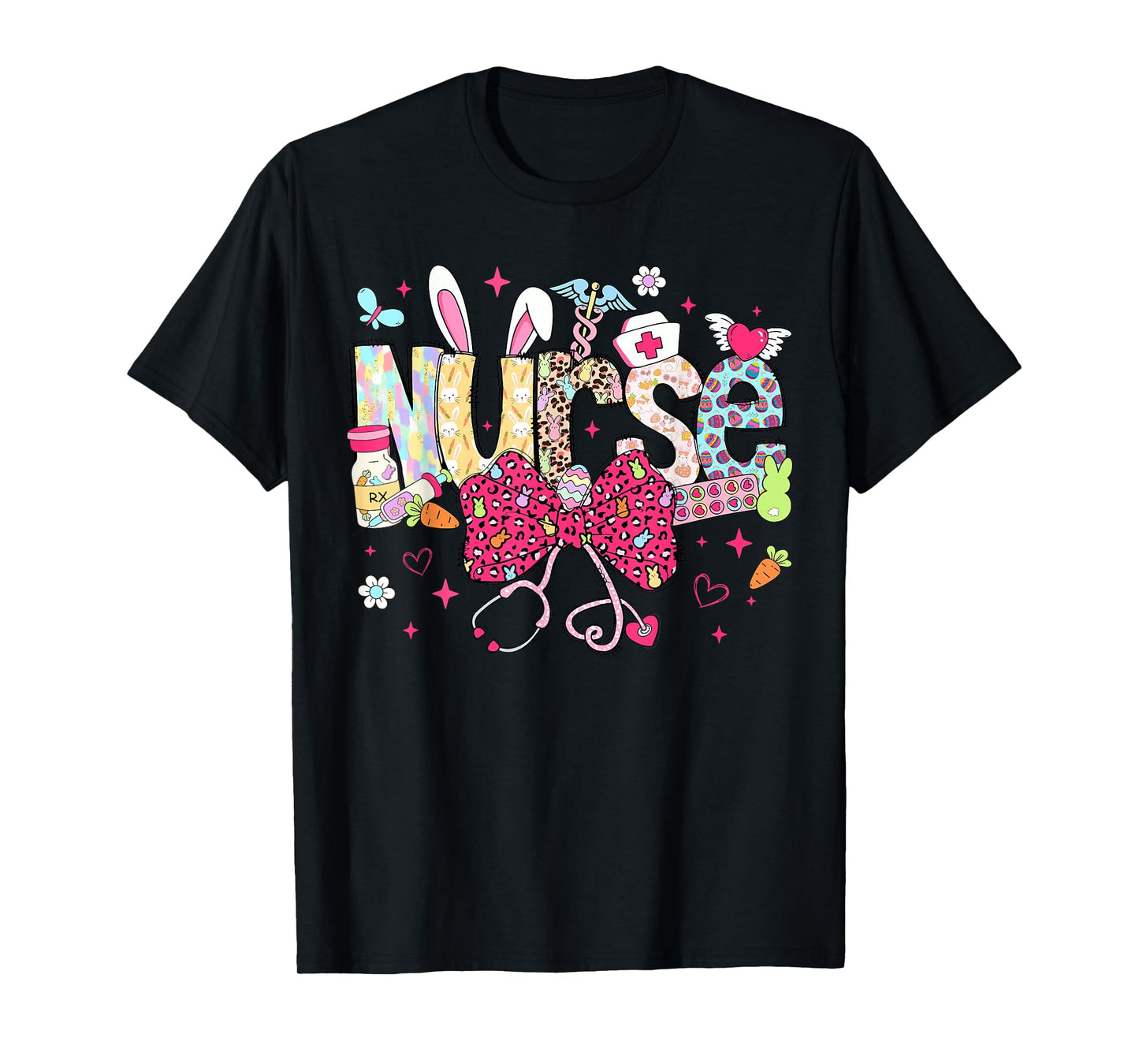 Nurse Easter Day Cute Coquette Stethoscope Nursing Easter T-Shirt