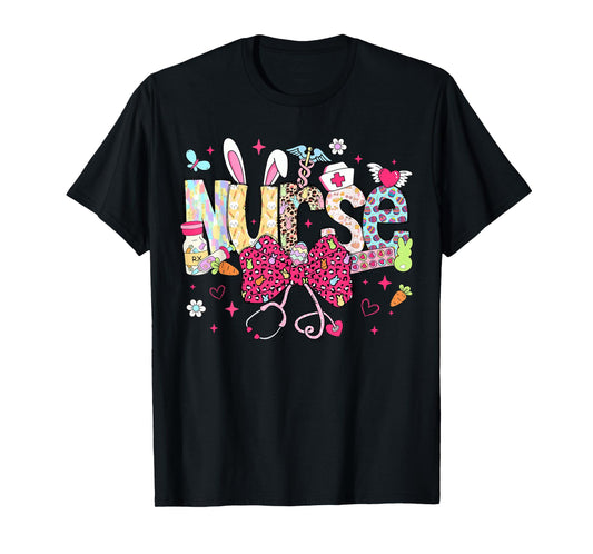 Nurse Easter Day Cute Coquette Stethoscope Nursing Easter T-Shirt