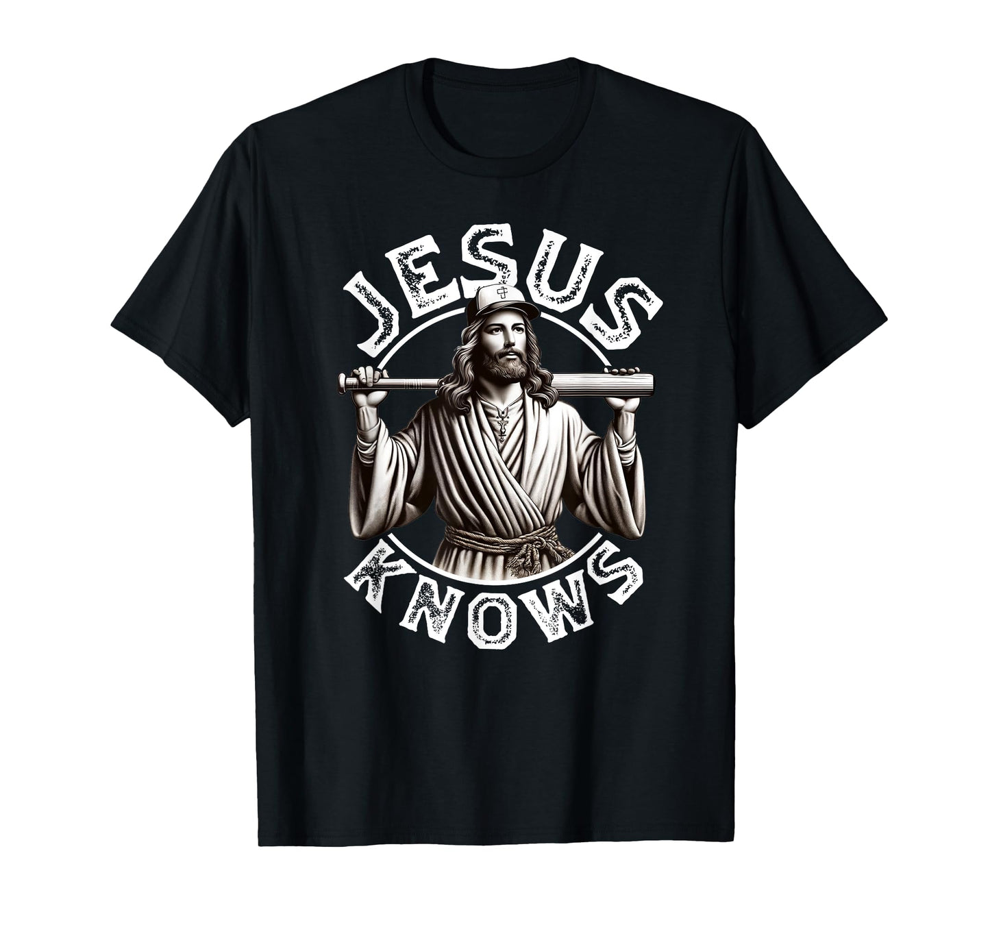 Jesus Knows Baseball Faith-Based Sports Christian Baseball T-Shirt