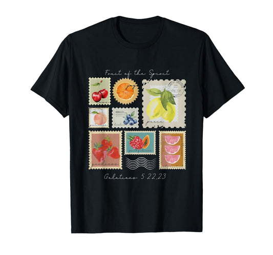 Fruit of The Spirit Summer Fruit Stamp Faith Based Christian T-Shirt