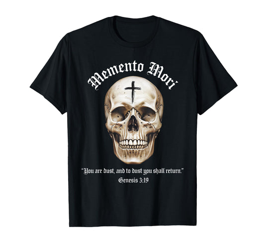 Catholic Crucifix Traditional Latin Mass Skull Memento Mori T-Shirt