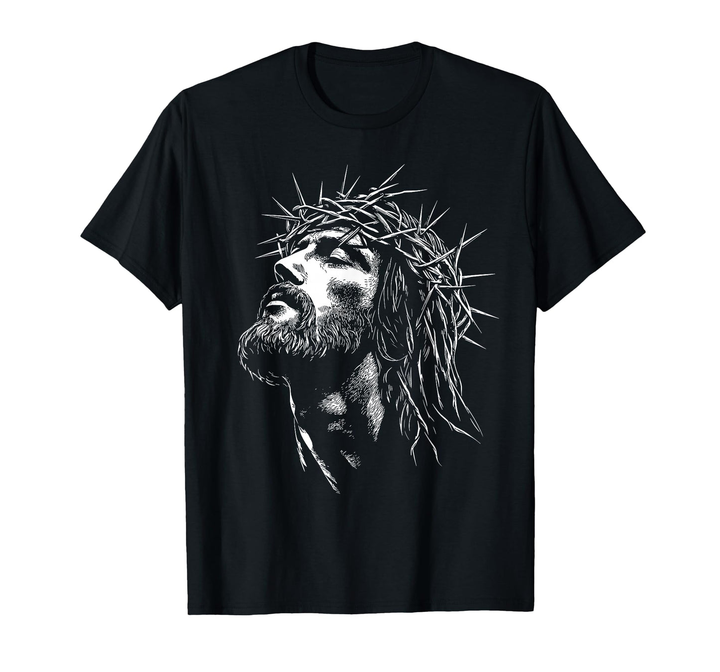Jesus Christ with Crown of Thorns Jesus Graphic T-Shirt
