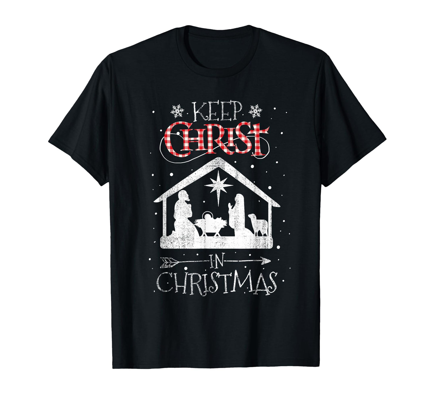 BORN Keep Christ In Christmas Nativity Jesus Christian Kids Unisex Black Cotton Polyester T-Shirt