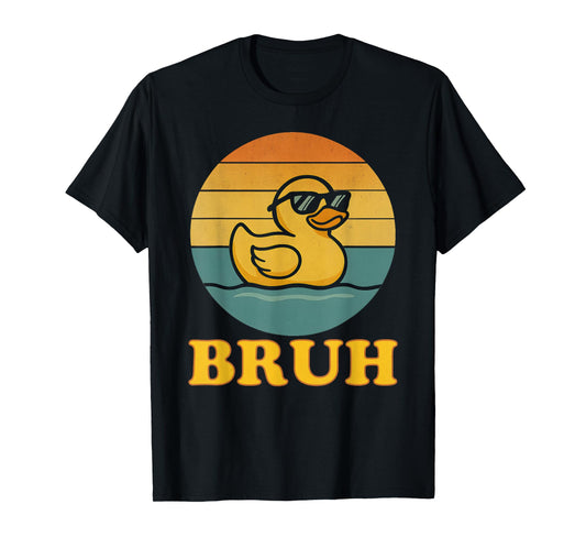 Bruh Rubber Duck Retro Rubber Ducky Funny Saying Kids Boys T-Shirt