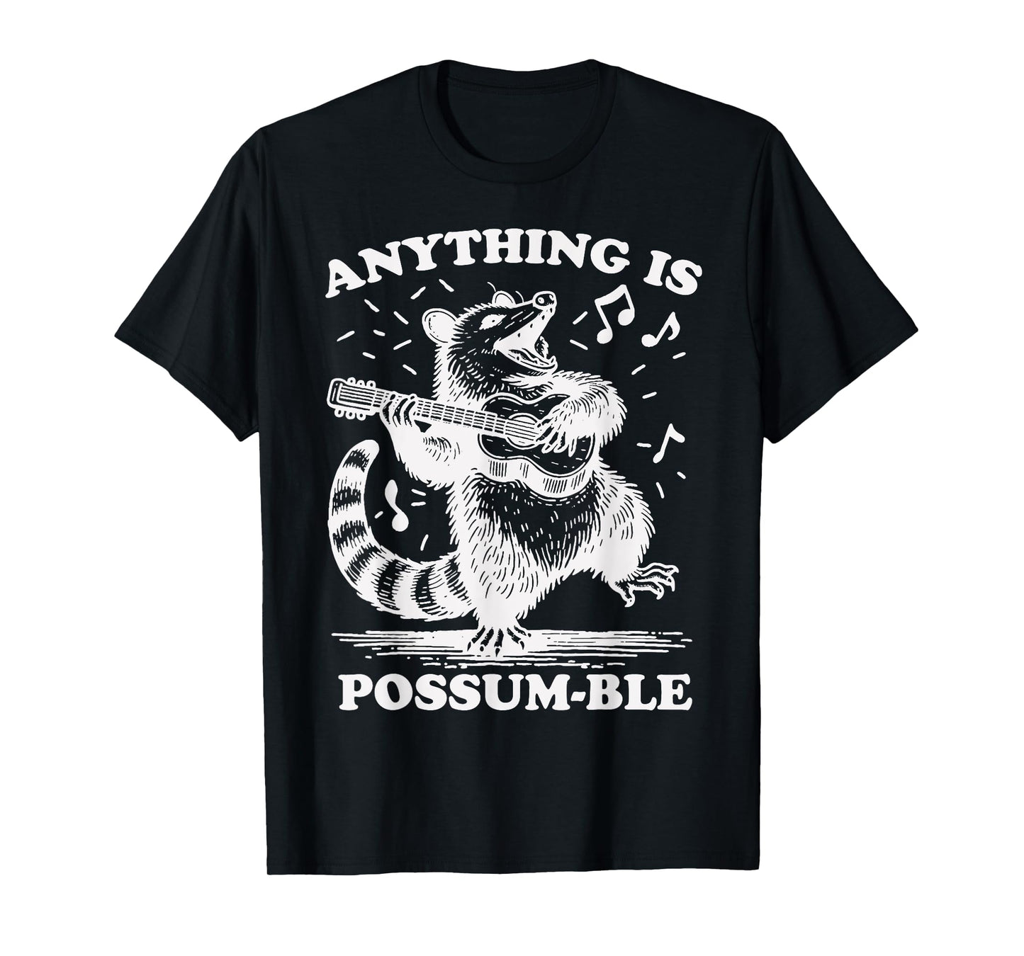 Anything Is Possum-Ble Funny Opossum Playing Ukulele T-Shirt