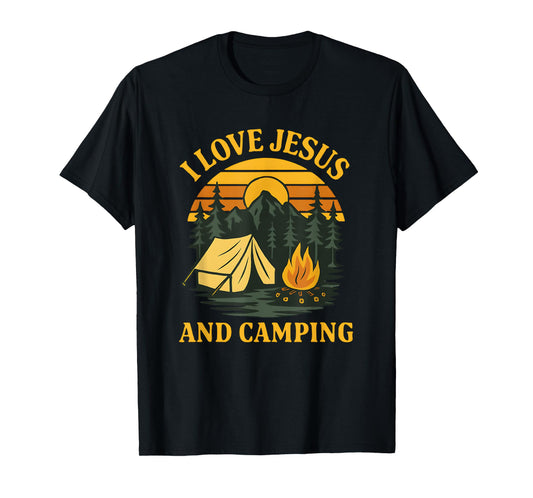 I Love Jesus and Camping T-Shirt