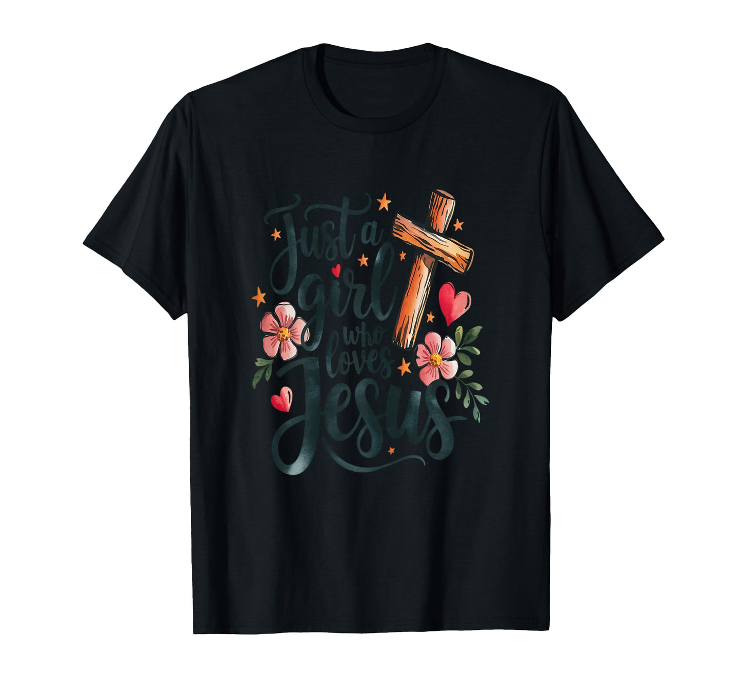 Just a Girl Who Loves Jesus For Girls Kids Christian Christ T-Shirt