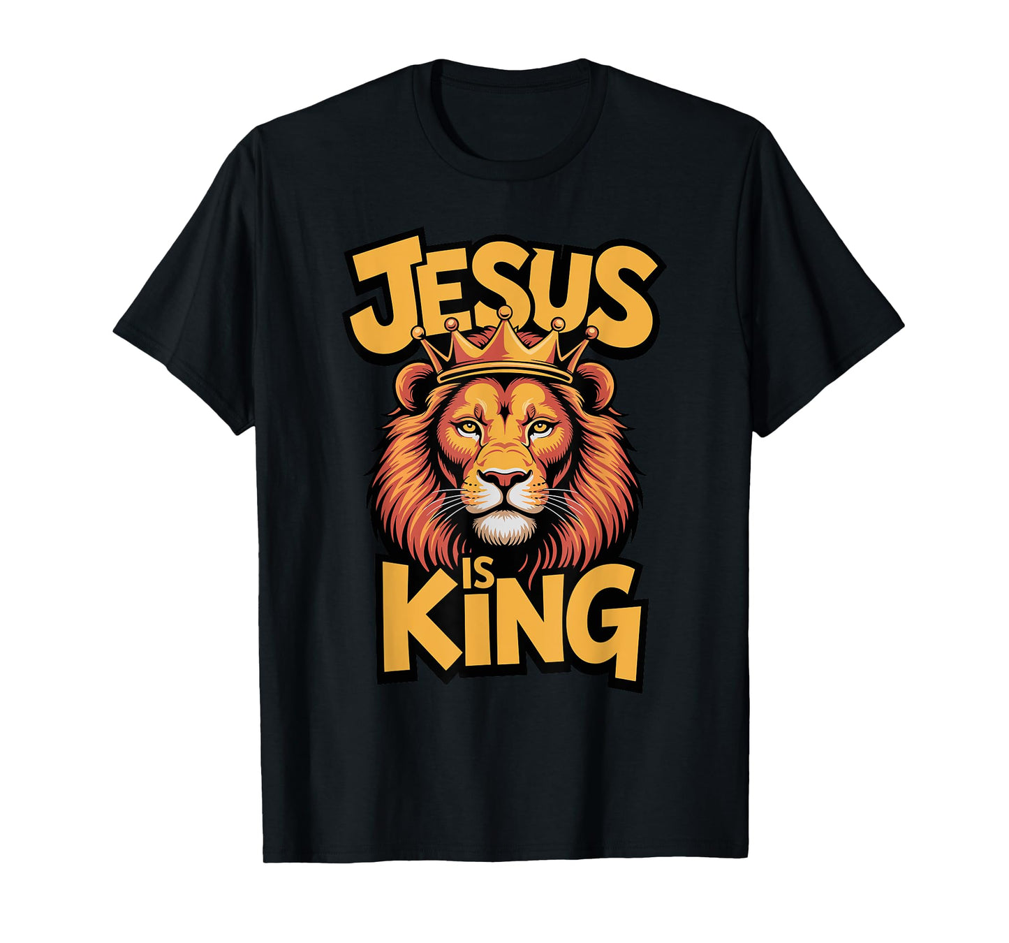 Jesus Is King Religious God Christian Faith Lion T-Shirt