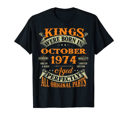 Kings Born In October 1974 51st Birthday Gift 51 Years Old T-Shirt