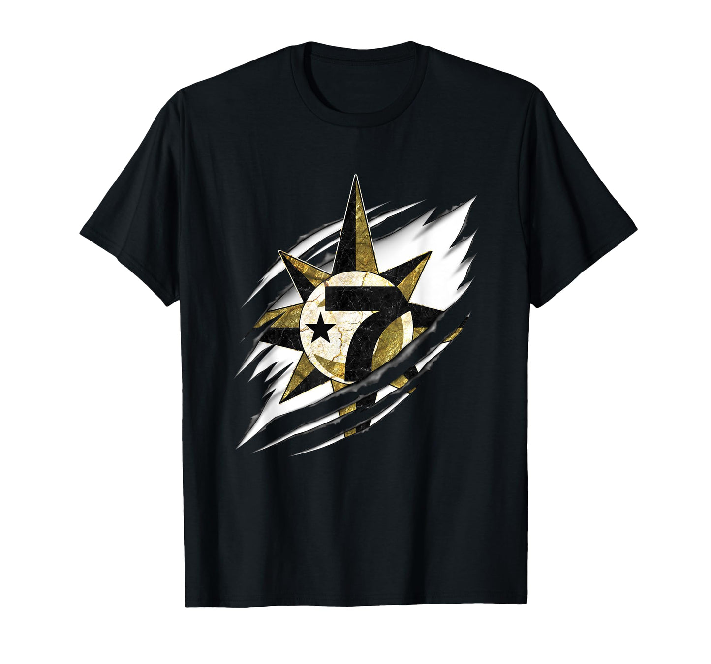 In the Name Of Allah 7 Logo Crescent Star Rip Reveal T-Shirt