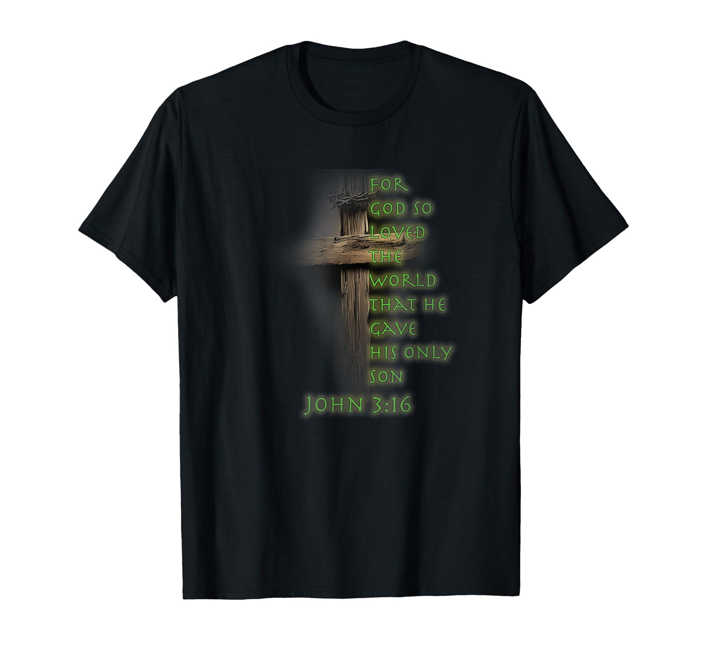Faith Christian Cross Bible John 3:16 Reflection 0FWDEE T-Shirt