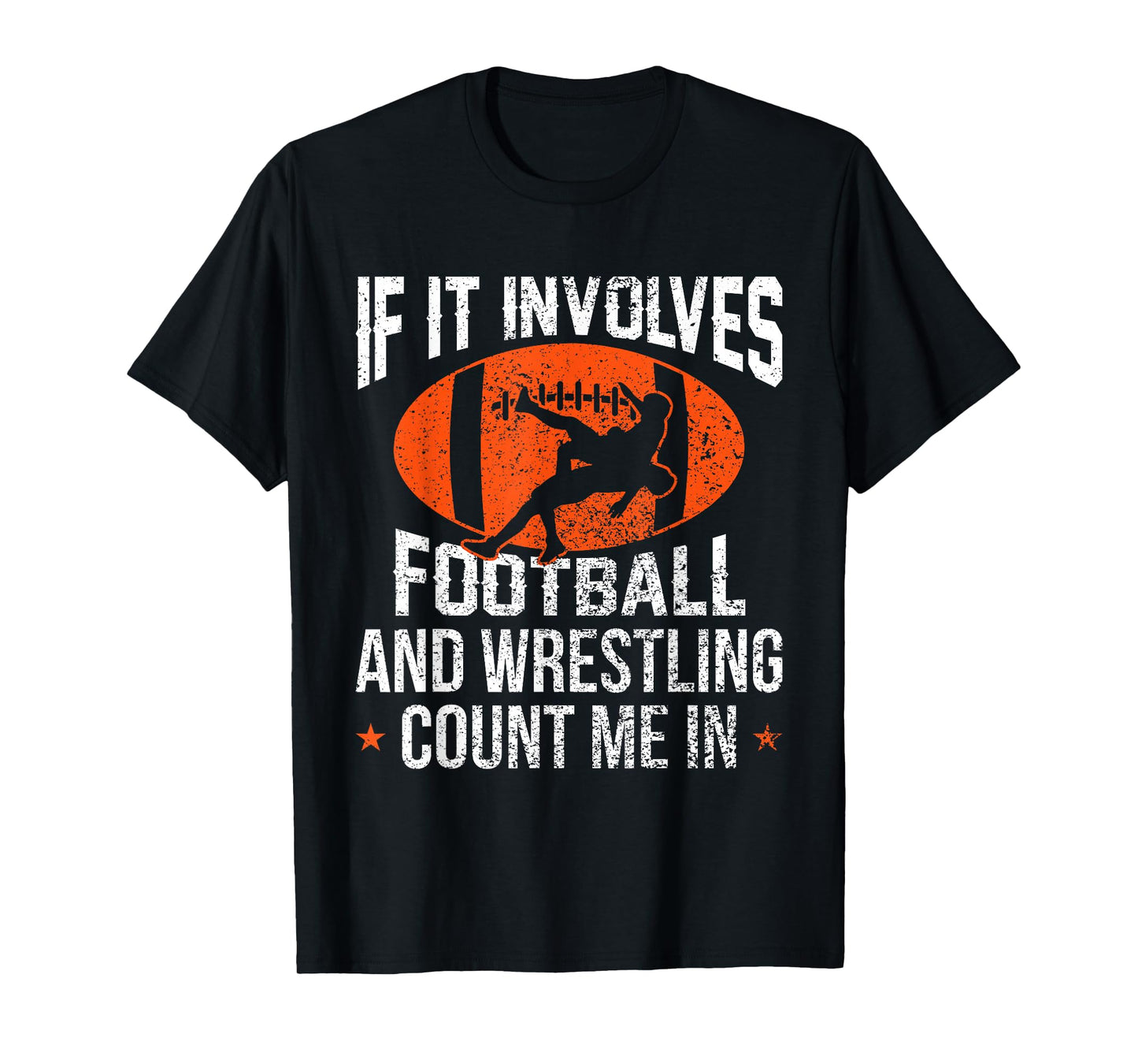 Funny Football Designs For Kids Women - Men Tee Unisex-Adult T-Shirt Football-Wrestling-Design T-Shirt Black Short Sleeve Small