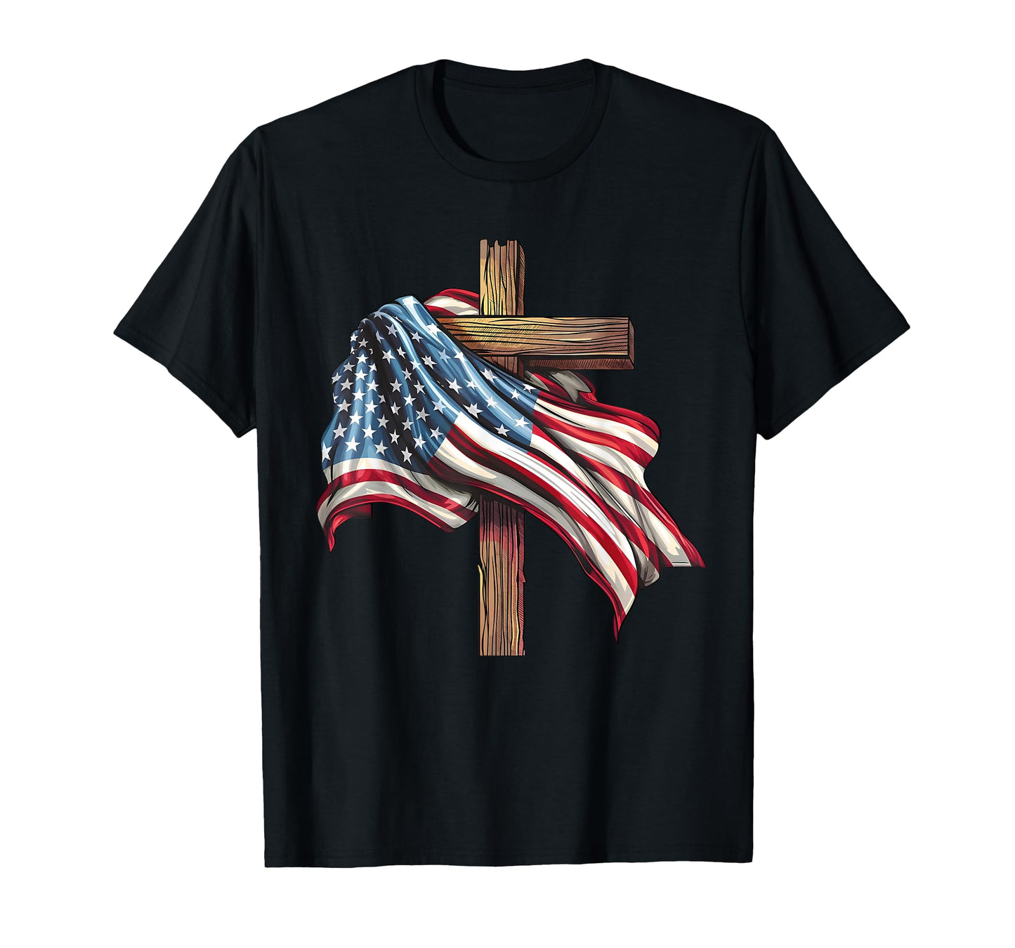Jesus Christ Stars & Stripes American Patriotic 4th Of July T-Shirt