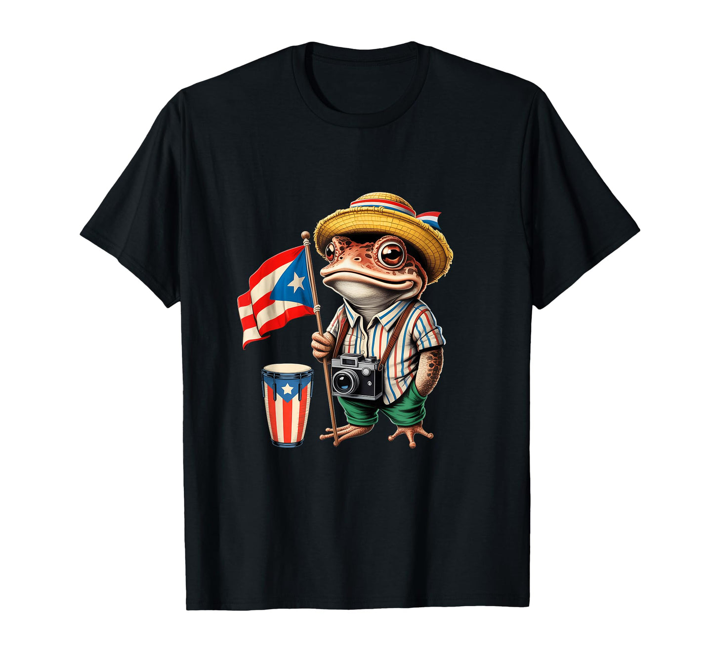 Coqui Frog Puerto Rico Puerto Rican Flag Taino Boricua T-Shirt