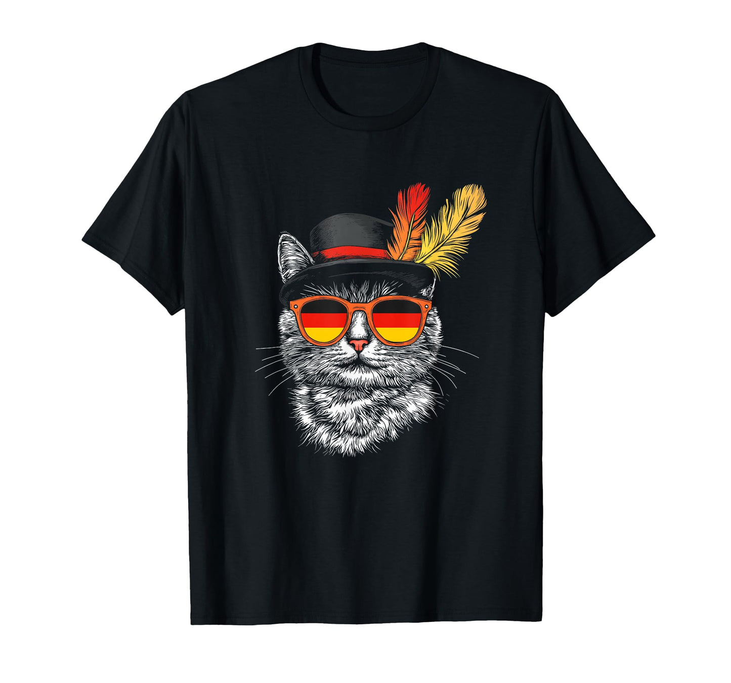 Cute Cat German Flag Oktoberfest Costume Germany Festival T-Shirt