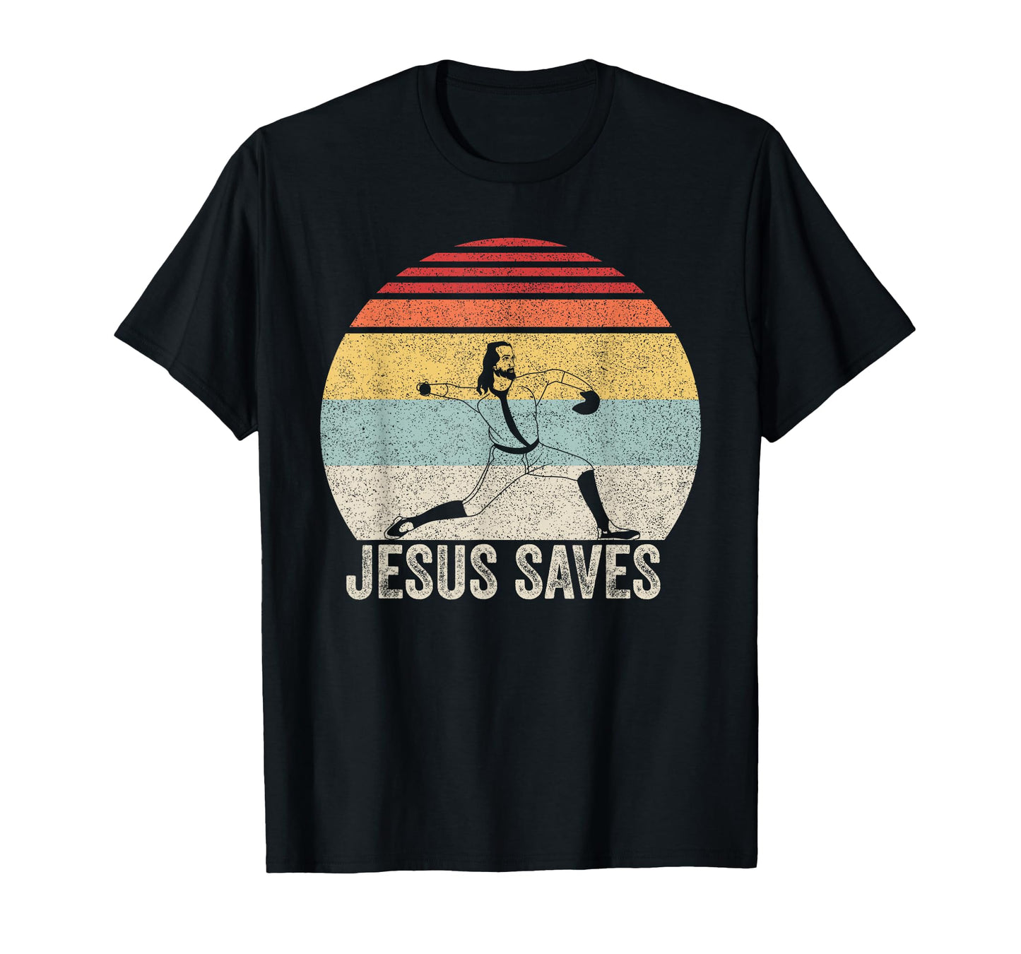 Retro Jesus Saves Baseball Shirt Religious Christian Faith T-Shirt