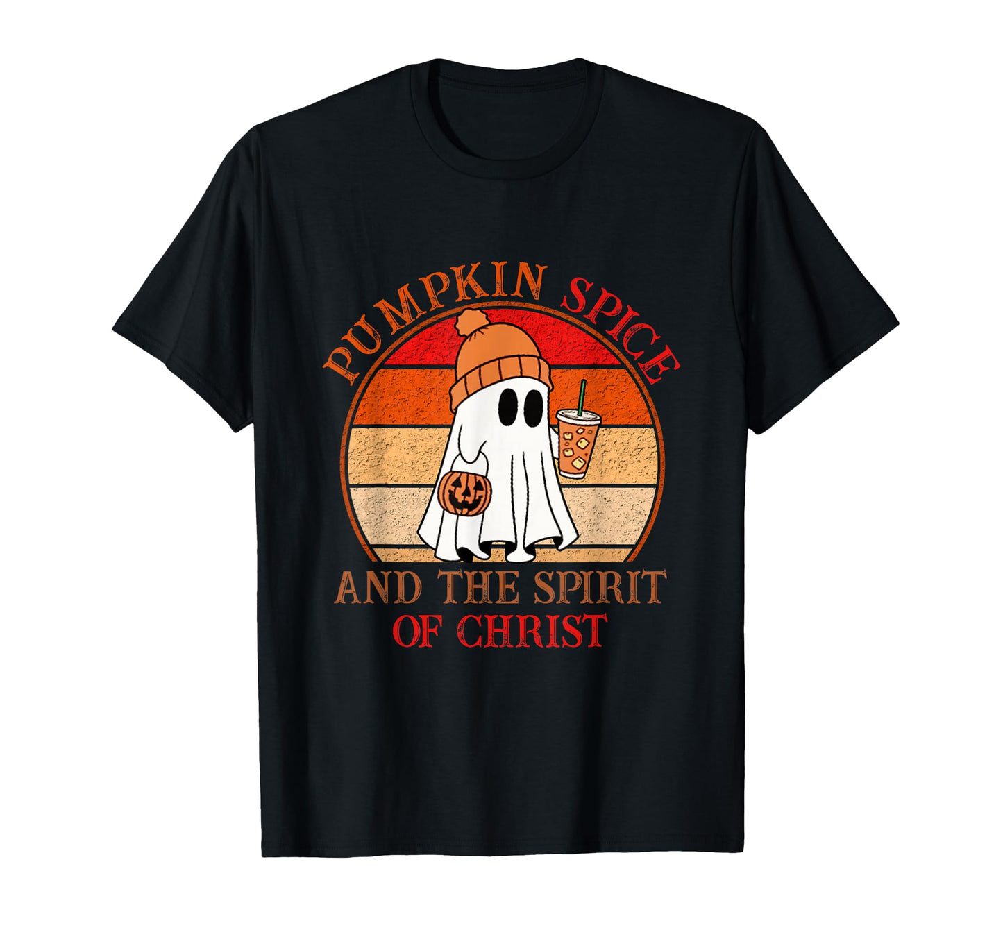 Cute Ghost Pumpkin Spice The Spirit of Christ Halloween T-Shirt