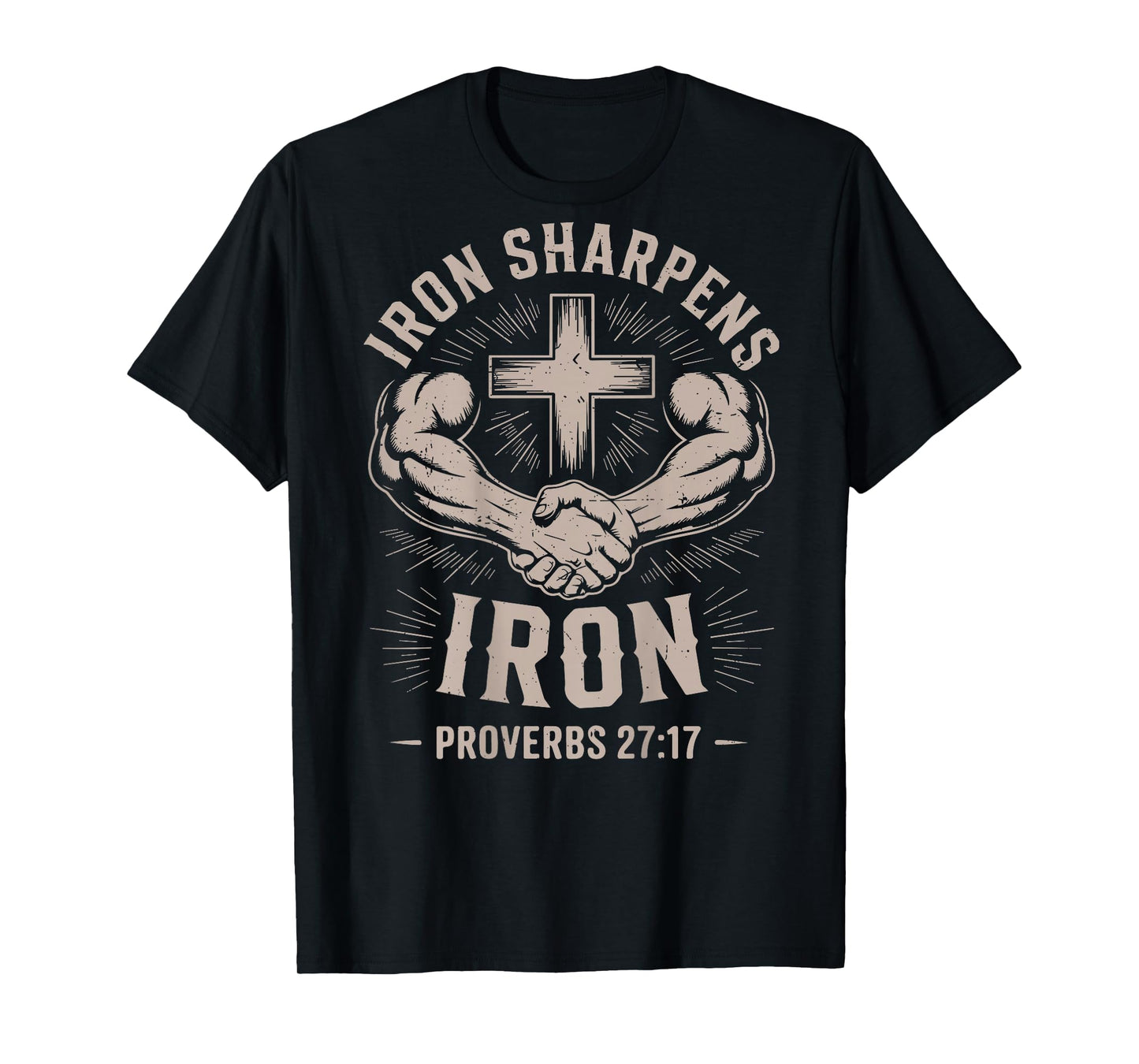 Christian Workout Iron Sharpens Iron Bible Verse Gym Jesus T-Shirt