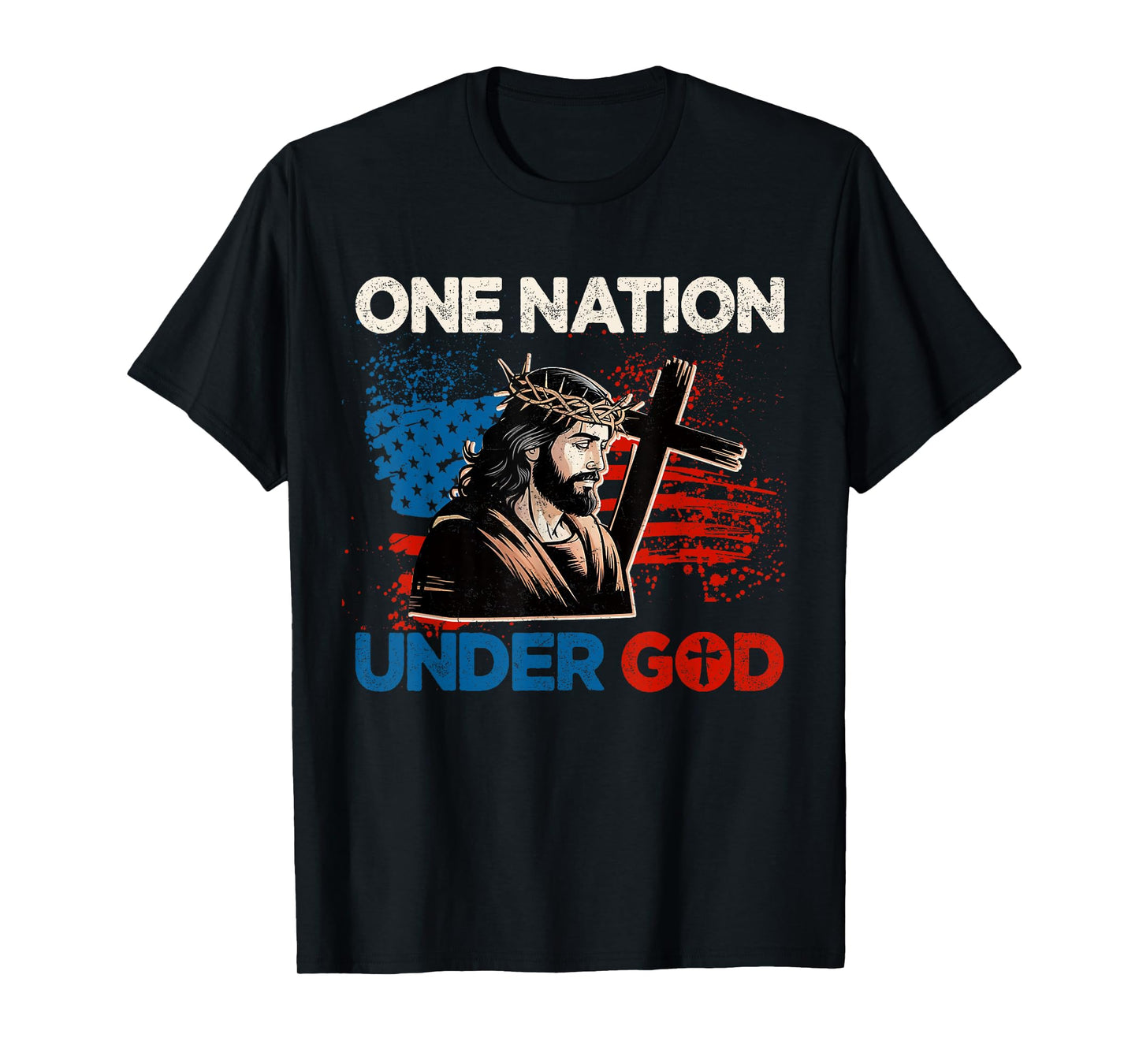 One Nation Under God Patriotic 4th Of July Christian USA Men T-Shirt