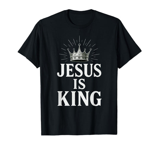 Jesus is King Crown Christian T-Shirt, White T-Shirt