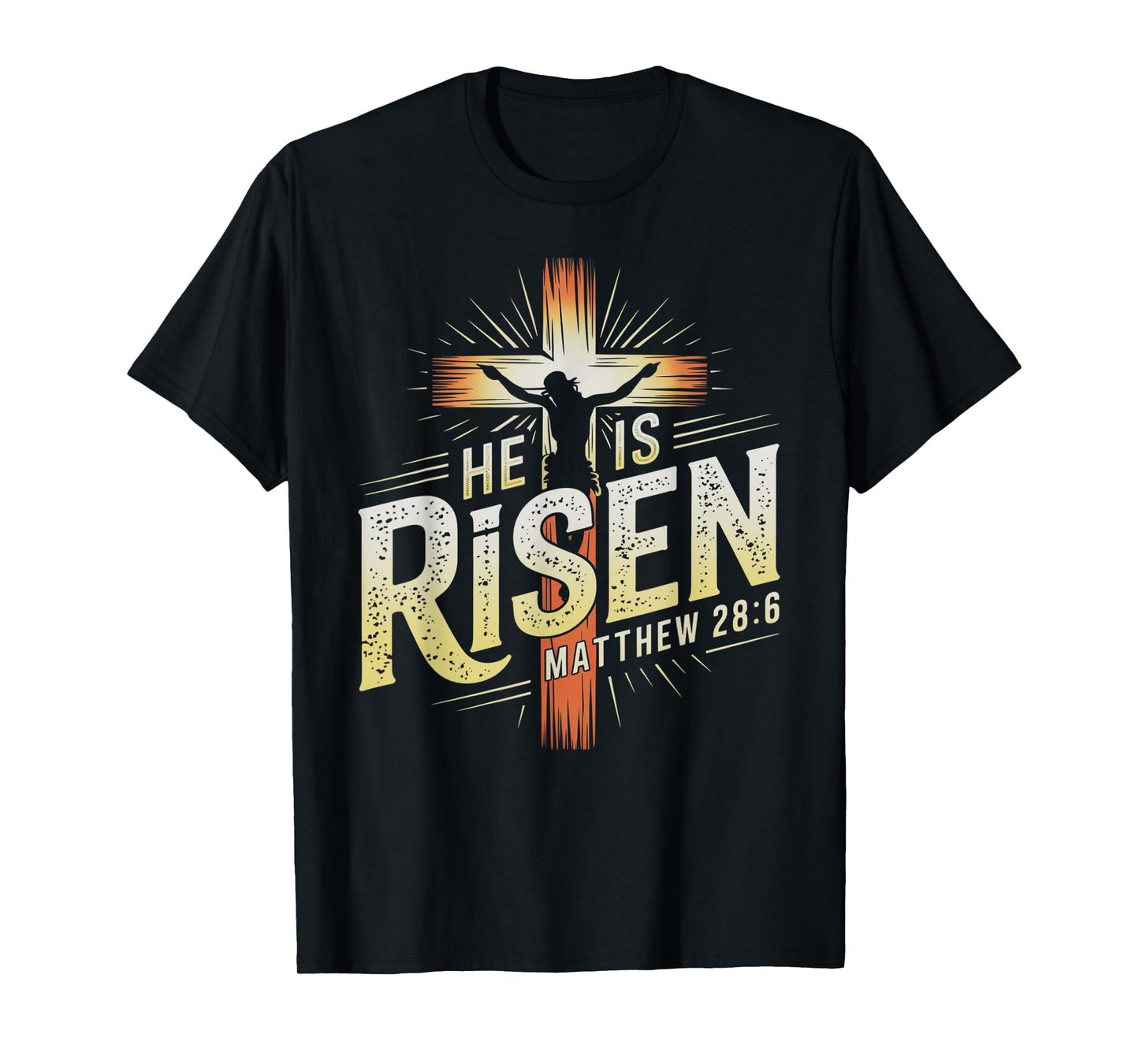Easter Cross He Is Risen Jesus Christian Men Women Kid Youth T-Shirt