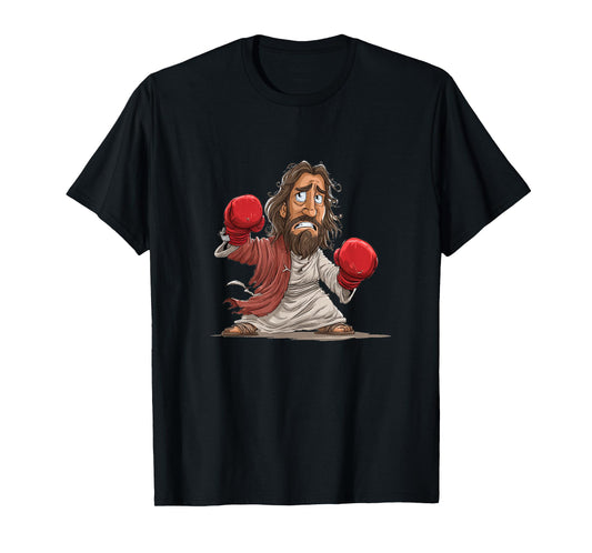 Pretty Sporty Jesus Christ with Boxing Gloves for Fight Fans T-Shirt