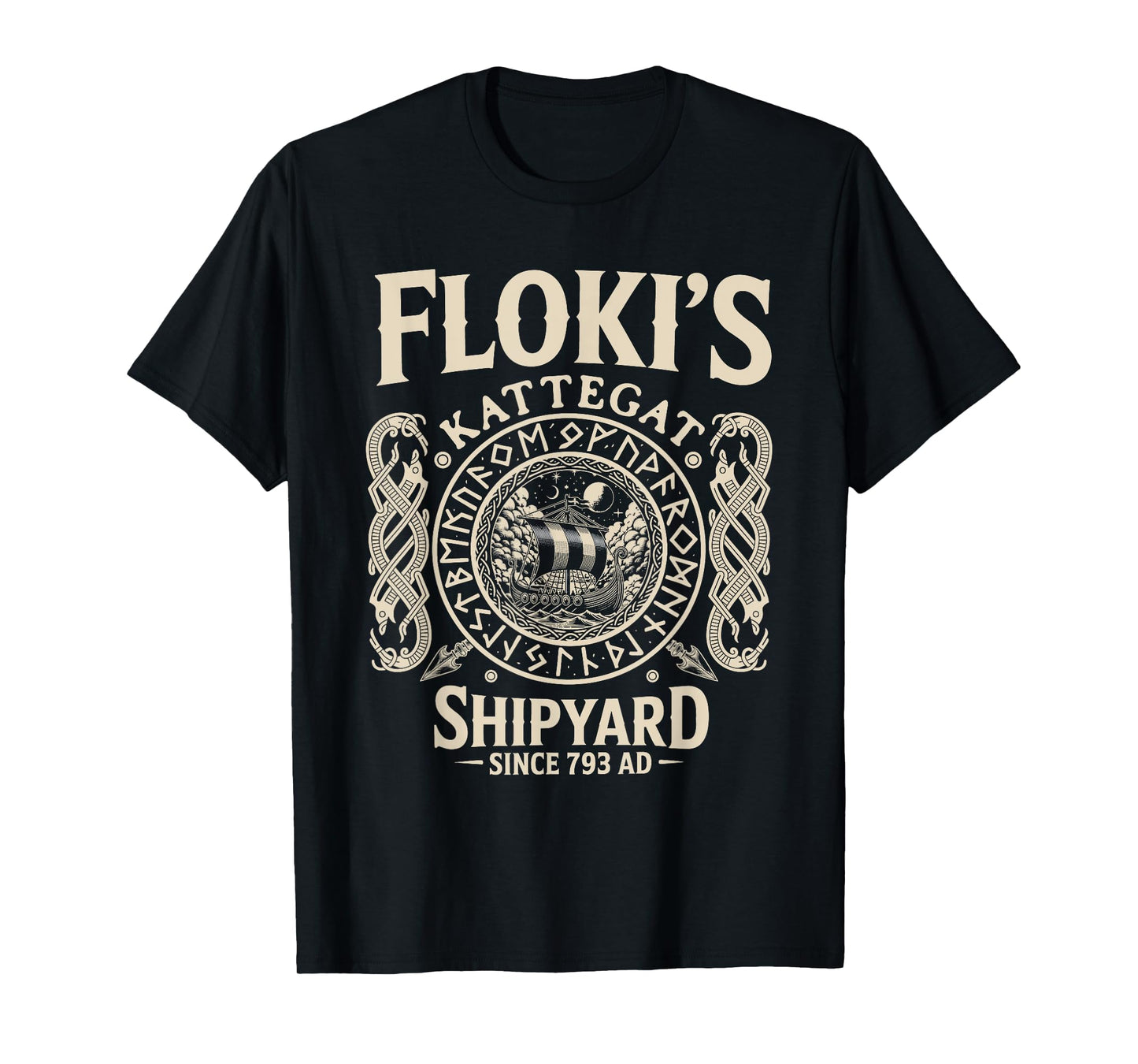 Flokis Shipyard Kattegat Viking Ship - Viking Pattern Snake T-Shirt