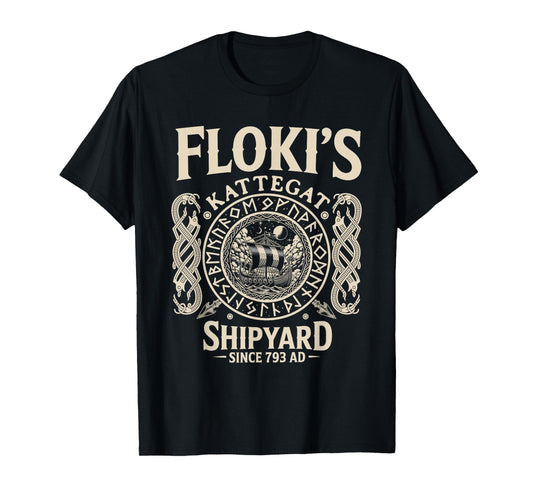 Flokis Shipyard Kattegat Viking Ship - Viking Pattern Snake T-Shirt