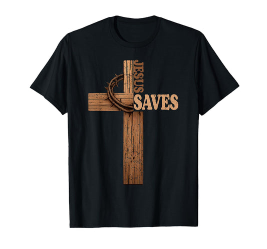 Jesus Saves Cross Subtle Christian Bible Religious Faith God T-Shirt