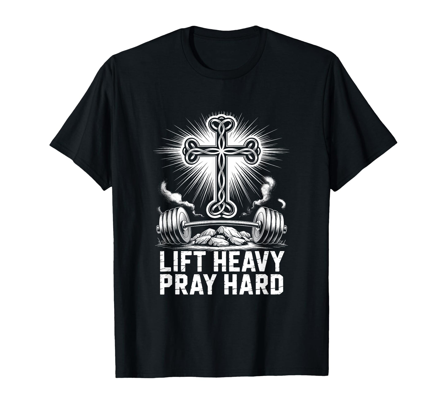 Lift Heavy Pray Hard Gym Christian Fitness Workout Men Women T-Shirt