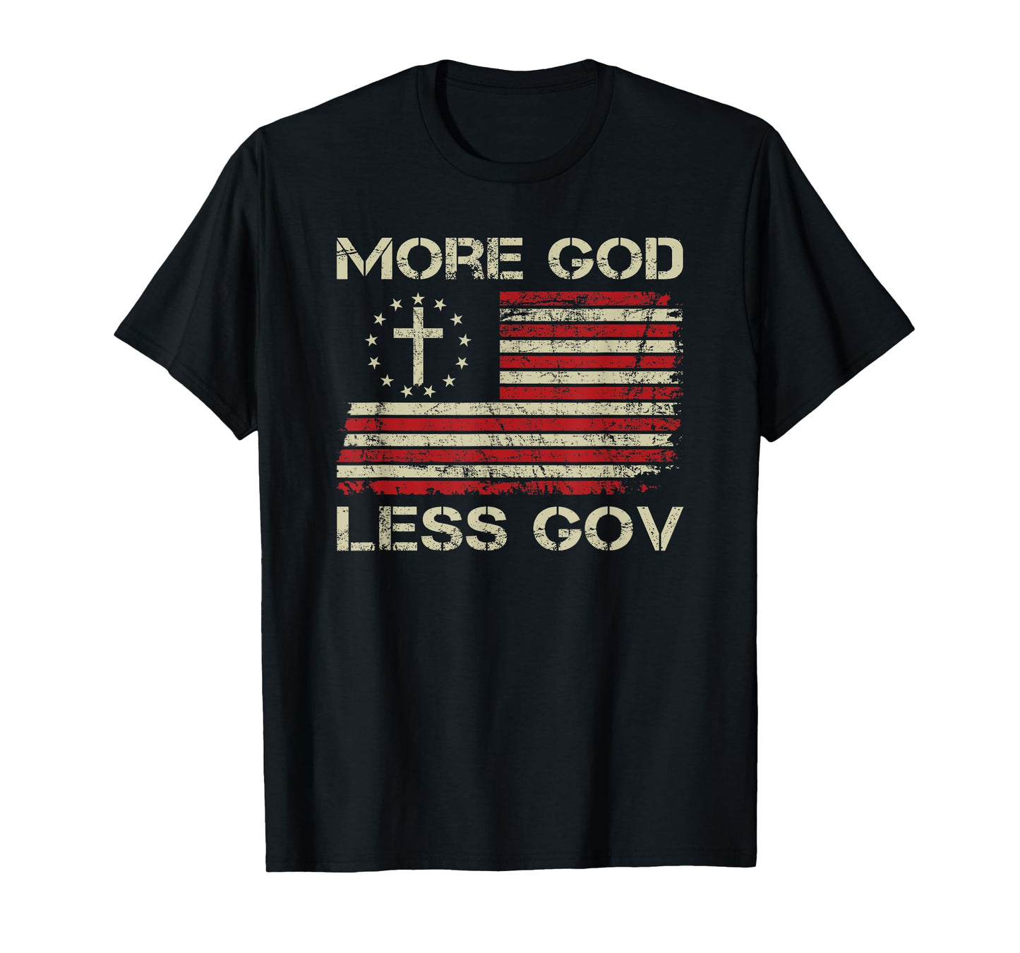 More God Less Gov - Patriotic Christian USA Anti Government T-Shirt