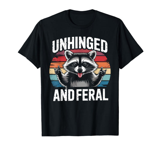 Unhinged Feral Raccoon Funny Graphic Vintage Raccoon Humor T-Shirt