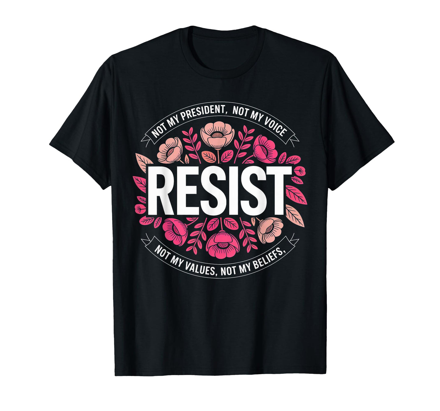 Democrat Womens Floral Resist patriotic democratic USA T-Shirt