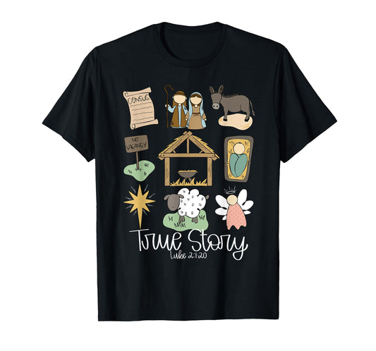 True Story Jesus Christian Merry Christmas Pajamas Holiday T-Shirt