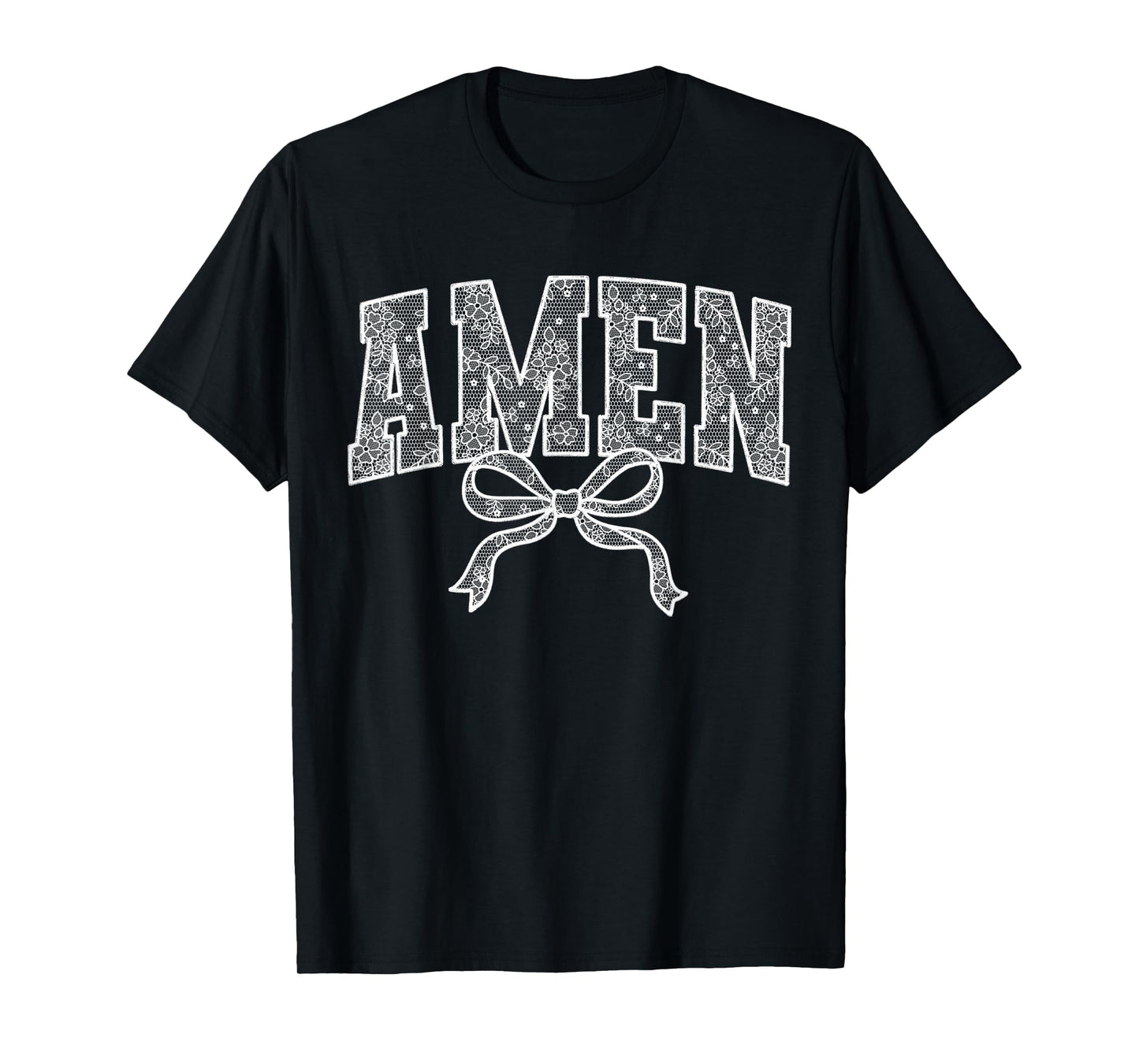 Vintage Amen Coquette Bow Floral Christian Jesus Easter Day T-Shirt