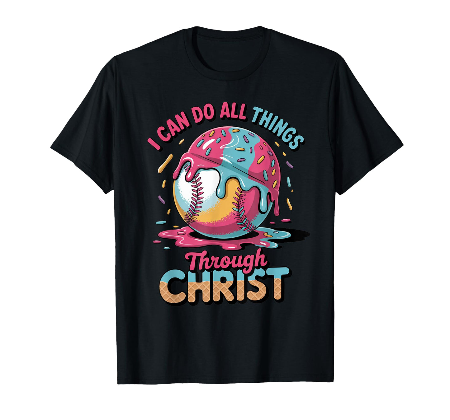Ice Cream Drip Baseball Stuff Christian Baseball Shirt Boys T-Shirt