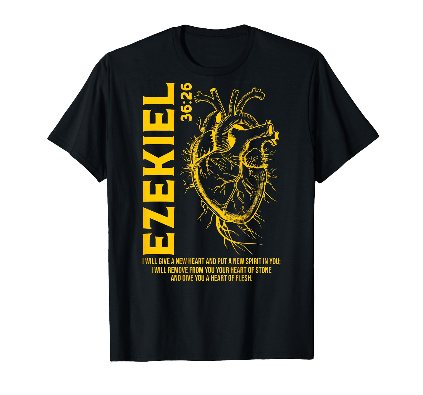 Vintage Ezekiel 36-26 Heart of Flesh Bible Verse Christian T-Shirt
