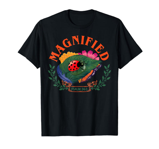 Magnified Psalm 34:3 VBS 202 Bible Summer Camp Christian T-Shirt